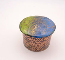 Load image into Gallery viewer, Copper Enamel Lace Top Container