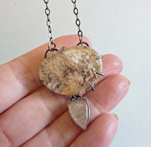 Load image into Gallery viewer, Underwater Moonlight Necklace, Lodolite and Rutilated Quartz