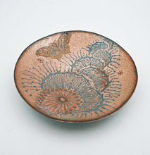 Load image into Gallery viewer, Moth and Flower Copper Enamel Bowl
