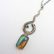 Load image into Gallery viewer, Aurora Opal and Chrome Diopside Snake Necklace