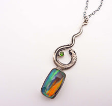 Load image into Gallery viewer, Aurora Opal and Chrome Diopside Snake Necklace