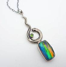 Load image into Gallery viewer, Aurora Opal and Chrome Diopside Snake Necklace