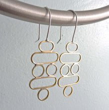 Load image into Gallery viewer, Stacked Ovals and Circles Earrings, Modern Geometry