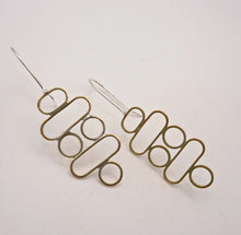 Load image into Gallery viewer, Stacked Ovals and Circles Earrings, Modern Geometry