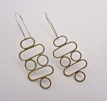 Load image into Gallery viewer, Stacked Ovals and Circles Earrings, Modern Geometry