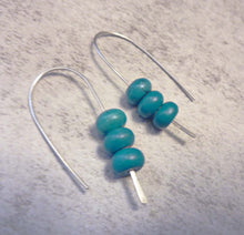 Load image into Gallery viewer, Stacked Turquoise Hoop Earrrings