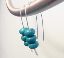 Load image into Gallery viewer, Stacked Turquoise Hoop Earrrings