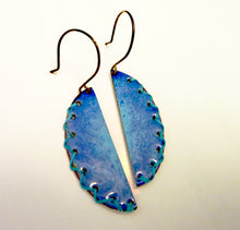 Load image into Gallery viewer, Stitched Semi-Circle Enamel Earrings