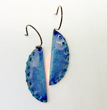 Load image into Gallery viewer, Stitched Semi-Circle Enamel Earrings