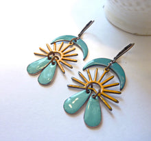 Load image into Gallery viewer, Moon Sun Rain Earrings