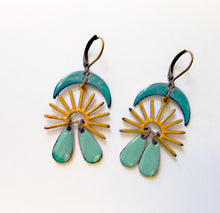 Load image into Gallery viewer, Moon Sun Rain Earrings