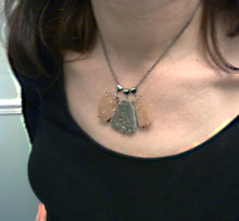 Load image into Gallery viewer, Triple Druzy Necklace, Statement Drusy Gemstone Pendant