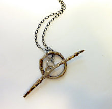Load image into Gallery viewer, Twig Lariat Necklace, Bronze or Sterling Silver