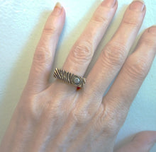 Load image into Gallery viewer, Woodgrain Gemstone Ring with Cubic Zirconia