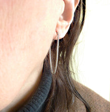 Load image into Gallery viewer, XO Spear Earrings, Oxidized Sterling Silver