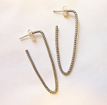 Load image into Gallery viewer, XO Spear Earrings, Oxidized Sterling Silver