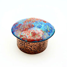 Load image into Gallery viewer, Paisley Floral Copper Enamel Container
