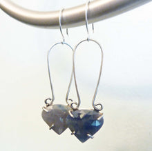 Load image into Gallery viewer, Largo Loop Sapphire Earrings in Blue Heart
