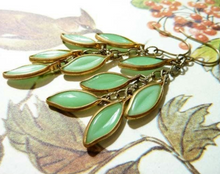 Load image into Gallery viewer, Cascading Leaves Earrings, Green Leaf Earrings, Last Pair
