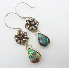 Load image into Gallery viewer, Lily and Abalone Droplet Earrings
