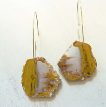 Load image into Gallery viewer, Freeform Agate Hoop Earrings
