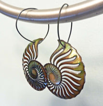 Load image into Gallery viewer, Ammonite Enamel Earrings
