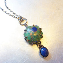 Load image into Gallery viewer, Azurite Malachite Hexagon Necklace
