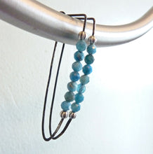 Load image into Gallery viewer, Apatite Beaded Spear Earrings
