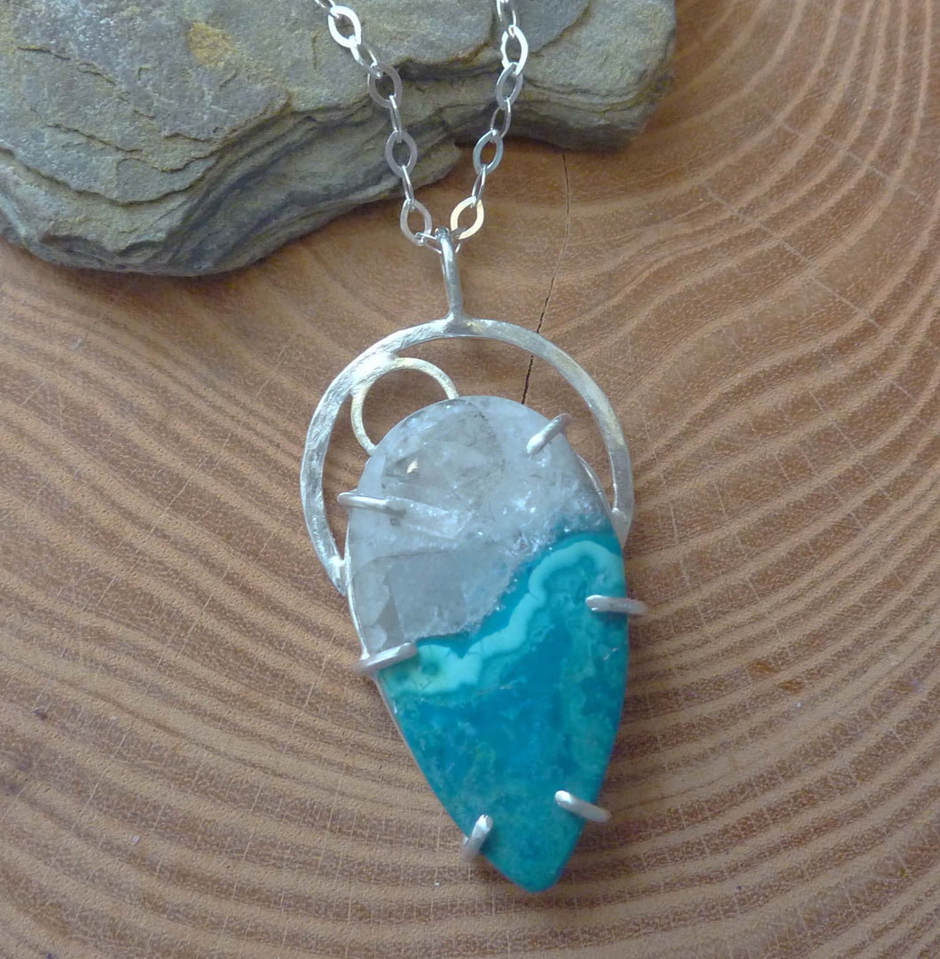 Azurite Sunrise Over Water Pendant