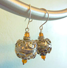 Load image into Gallery viewer, Berber Scroll Earrings With Carnelian Beads, One of A Kind

