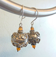 Load image into Gallery viewer, Berber Scroll Earrings With Carnelian Beads, One of A Kind
