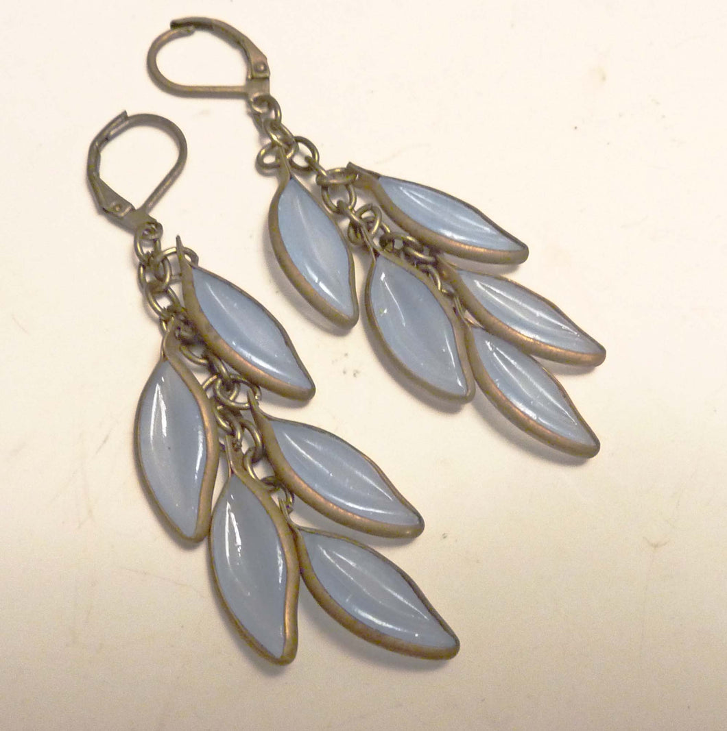 Cascading Leaves Earrings in Light Lavender