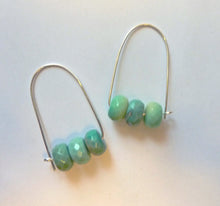 Load image into Gallery viewer, Chrysoprase and Sterling Silver Hoop Earrings
