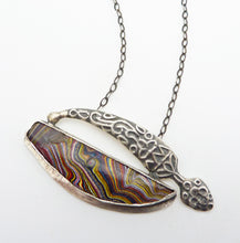 Load image into Gallery viewer, Fordite Saber Necklace, OOAK
