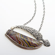 Load image into Gallery viewer, Fordite Saber Necklace, OOAK
