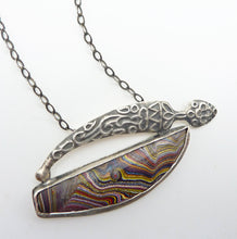 Load image into Gallery viewer, Fordite Saber Necklace, OOAK
