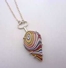 Load image into Gallery viewer, Freeform Fordite Pendant, Detroit Agate, Motor City Gemstone
