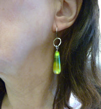Load image into Gallery viewer, Green Agate Teardrop Earrings
