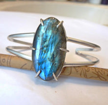 Load image into Gallery viewer, Labradorite Cuff Bracelet
