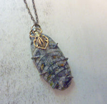 Load image into Gallery viewer, Orthoceras Fossil and Scarab Pendant
