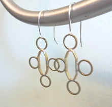 Load image into Gallery viewer, Octagonal Cross Earrings, Brass Geometry Series
