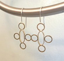 Load image into Gallery viewer, Octagonal Cross Earrings, Brass Geometry Series
