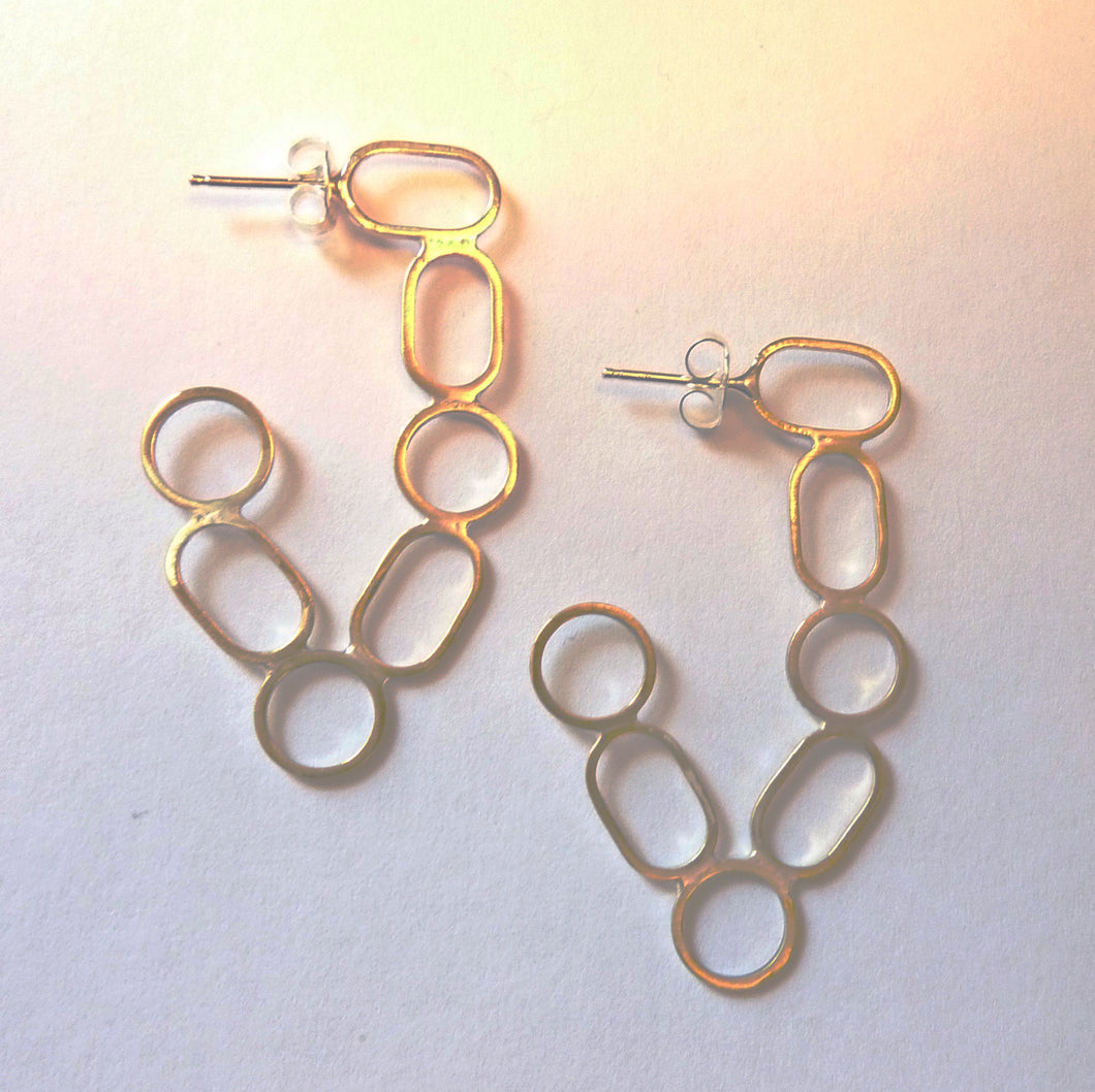 Oval Circle Hoop earrings