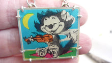 Load and play video in Gallery viewer, Lenticular Cat Playing Violin Pendant, Vintage Vari-Vue
