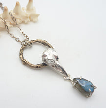 Load image into Gallery viewer, Raven Twig Pendant with Labradorite Teardrop
