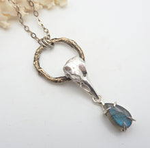 Load image into Gallery viewer, Raven Twig Pendant with Labradorite Teardrop
