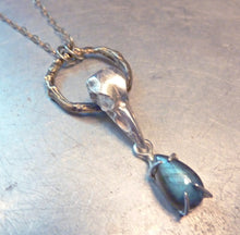 Load image into Gallery viewer, Raven Twig Pendant with Labradorite Teardrop
