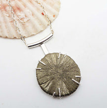 Load image into Gallery viewer, Ray of Light Pyrite Sun Pendant
