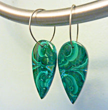 Load image into Gallery viewer, Azurite Malachite Hoop Earrings
