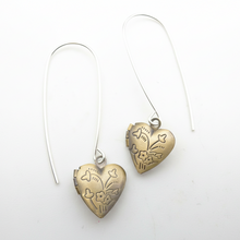 Load image into Gallery viewer, Vintage Brass Locket Earrings
